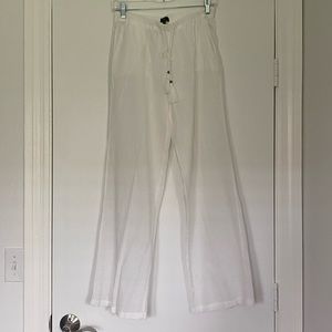 White & Navy J.Crew Gauze Pants